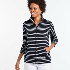 Women's Ultrasoft Sweats, Full-Zip Mock-Neck Jacket Stripe